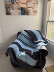 Sky & Stone Chunky Knit Blanket — Handmade Finger Knit Cozy Throw