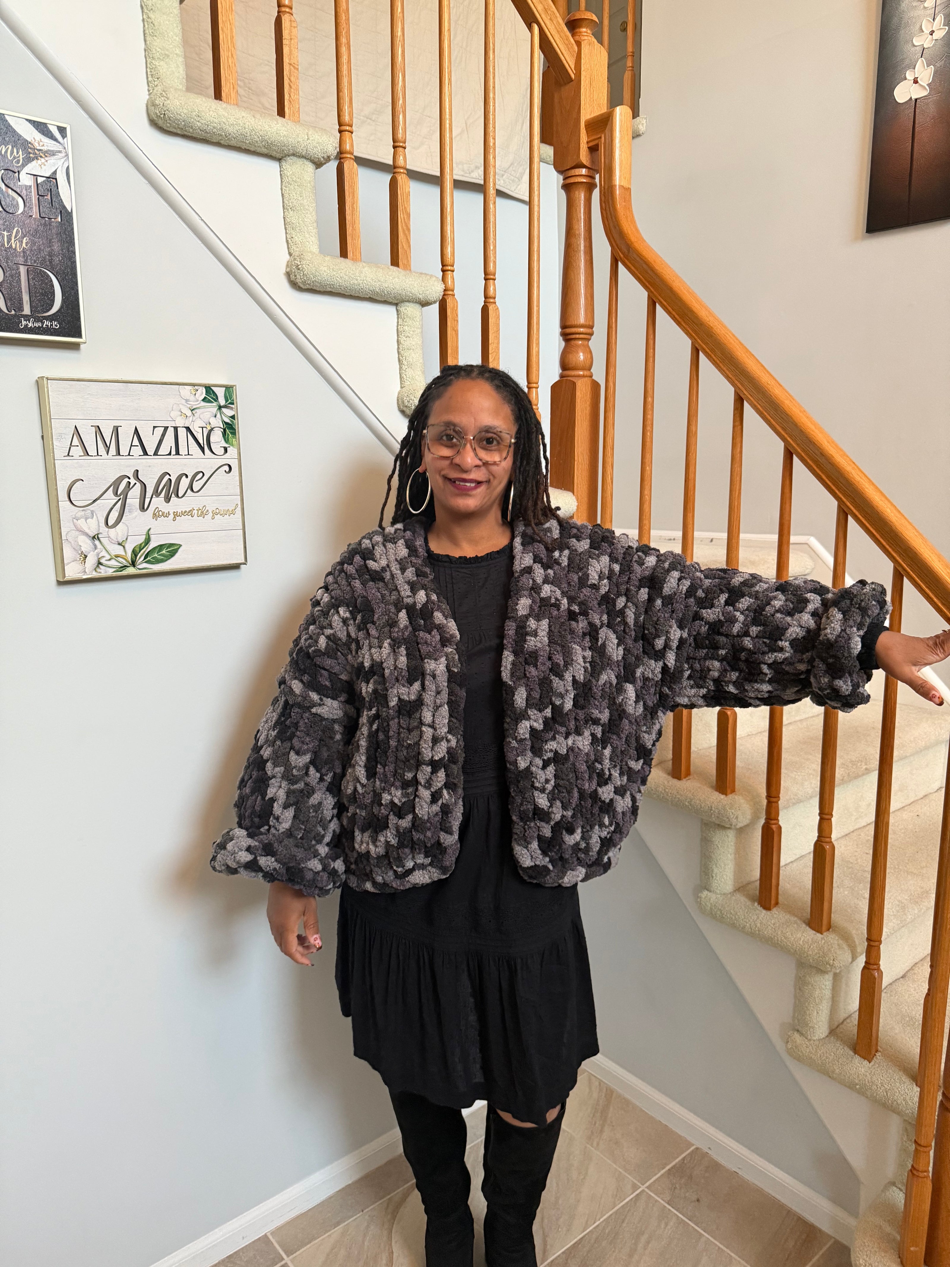 Granite & Graphite Chunky Knit Cardigan