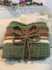 Woodland Harmony Chunky Knit Blanket — Handmade Finger Knit Cozy Throw
