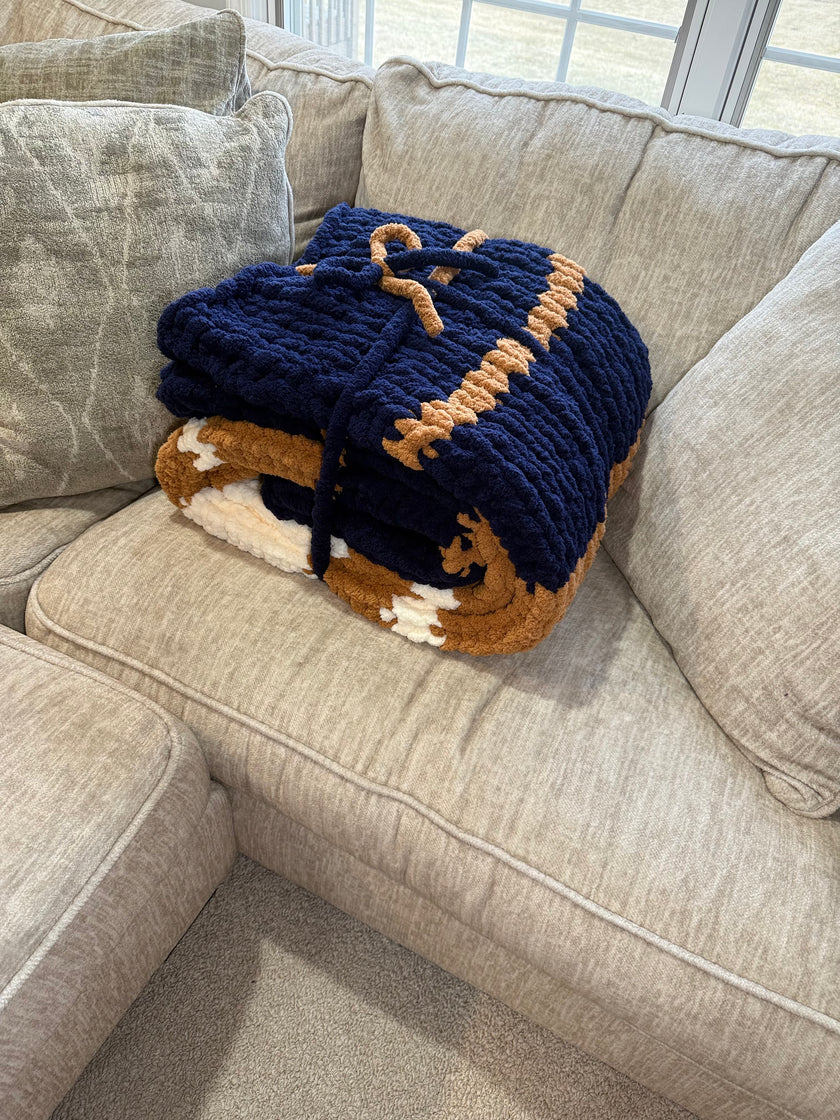 Harbor & Honey Chunky Knit Blanket — Handmade Finger Knit Cozy Throw