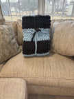 Sky & Stone Chunky Knit Blanket — Handmade Finger Knit Cozy Throw