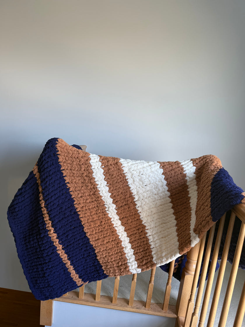 Harbor & Honey Chunky Knit Blanket — Handmade Finger Knit Cozy Throw