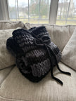 Onyx & Ash Chunky Knit Blanket — Handmade Finger Knit Cozy Throw