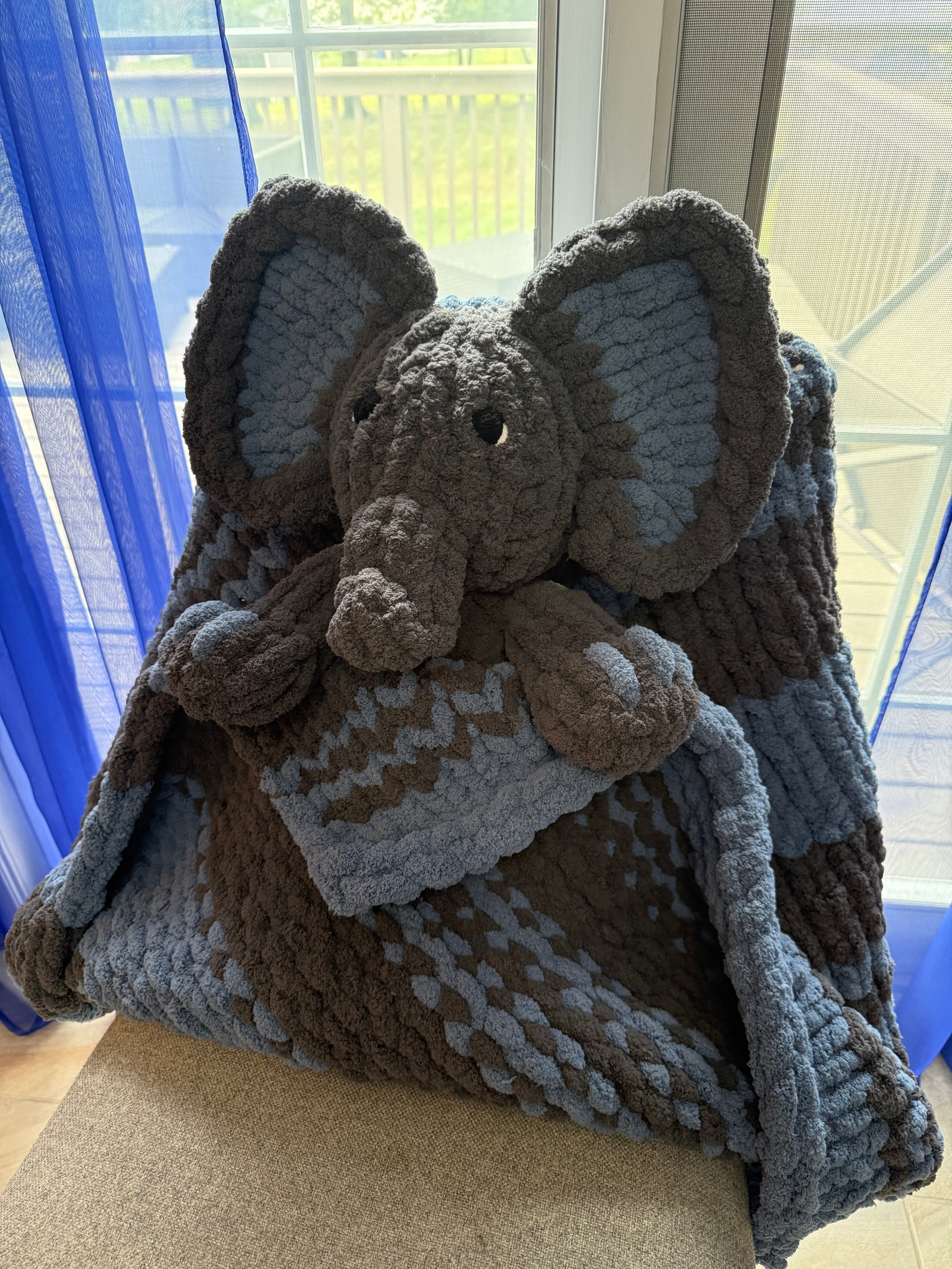 Elephant Plushie and Baby Blanket Set