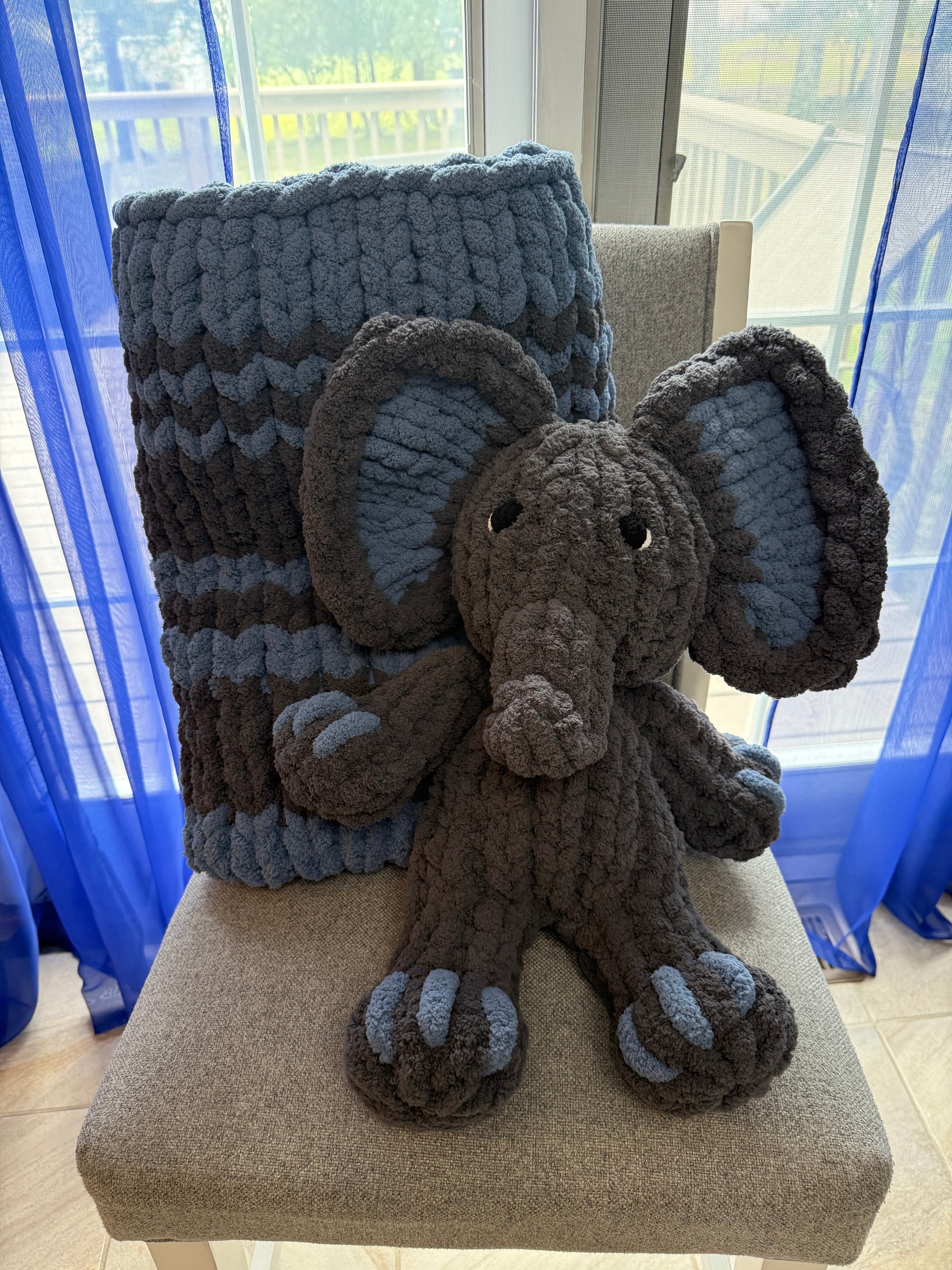 Elephant Plushie and Baby Blanket Set