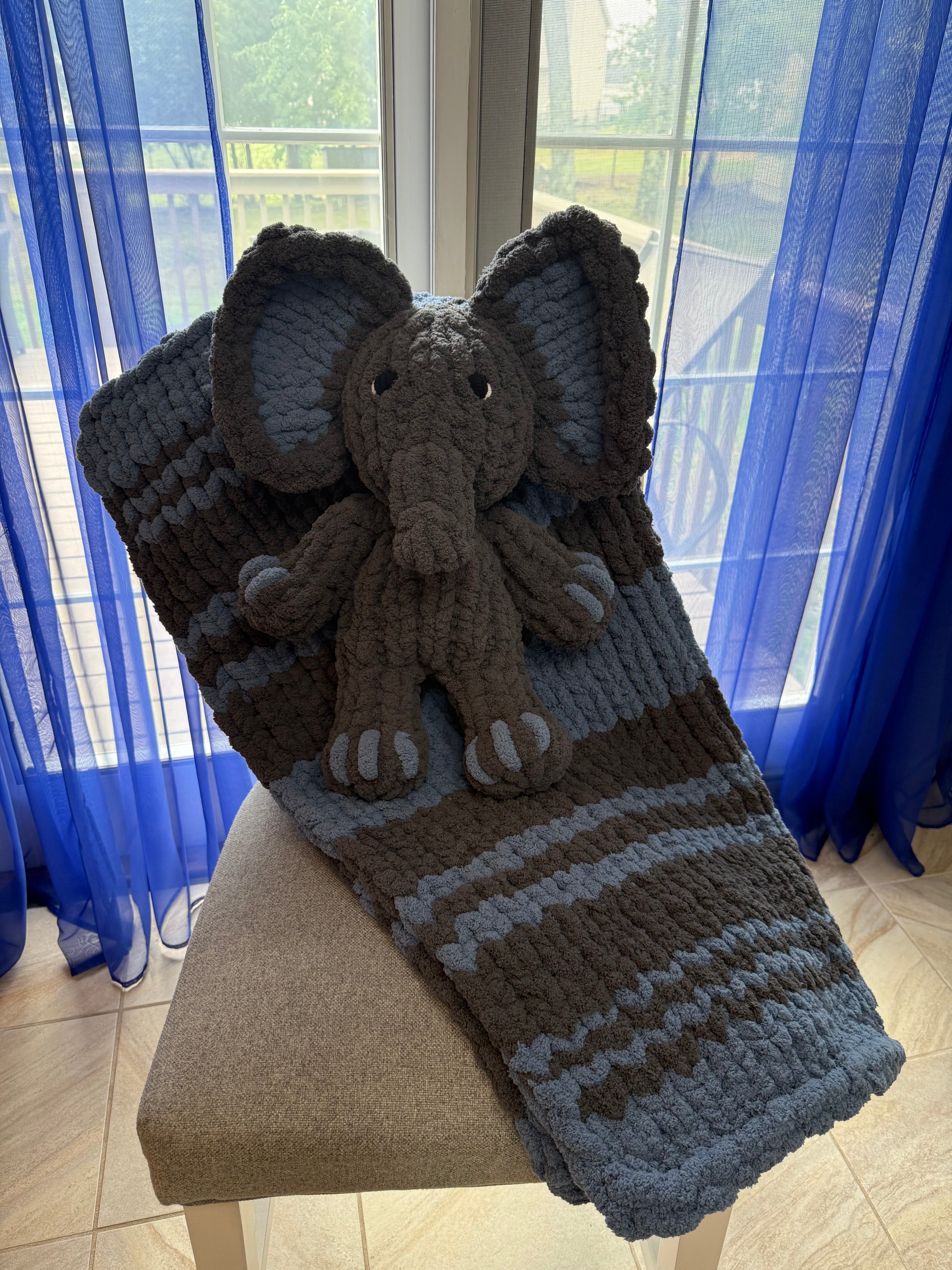 Elephant Plushie and Baby Blanket Set